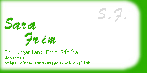 sara frim business card